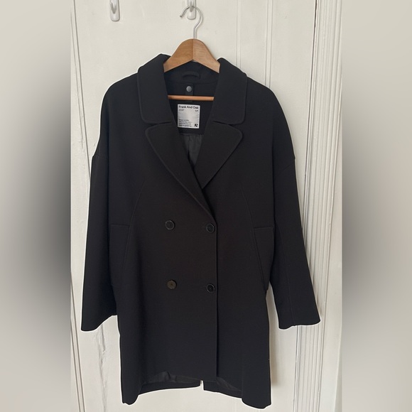 S - Frank and oak black mckenzie coat - Picture 2 of 8